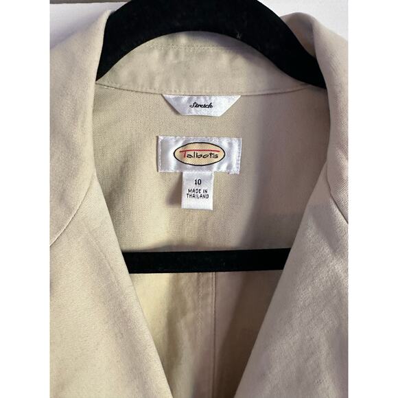 Talbots W’s Utility Military Safari Style Stretch Cotton Trench Jacket Size 10 - Picture 4 of 6